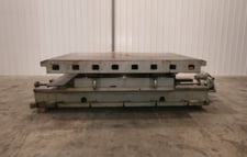72" x 96" Giddings & Lewis air lift rotary table, 52" L/R movement, 6 T-slots, #12973