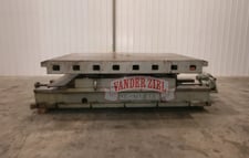 72" x 96" Giddings & Lewis air lift rotary table, 52" L/R movement, 6 T-slots, #12973