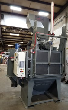 6 cu.ft. Dura-Blast 6BB, abrasive wheel blast, modern electric & safeties, rubber belt, attached DC, new
