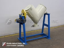 10 cu.ft. Gemco, 304 Stainless Steel, twin shell mixer, (2) 18" ID product ports w/bolt down covers, 1 -1/2