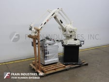 ABB, IRC 5M2004, 4-Axis, end of the line, robotic, pick n place palletizer arm, pedestal style base