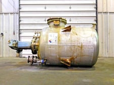 500 gallon Ardeth, 304 Stainless Steel tank with Chemineer 1HTNS-3 agitator, 53" straight side, 48" diameter