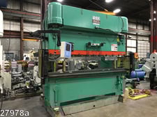 225 Ton, Pacific #J225-10, 10' overall, 5/16" x 10' cap., 10" str., CNC 4000 Autogauge Automec, 3 axis CNC