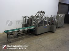 Douglas #Axiom, automatic, knockdown case packer, 5-20 cases or trays per minute, Nordson hot melt glue unit