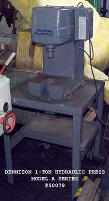 1 Ton, Denison #A, hydraulic press, 8" stroke, serial #1254