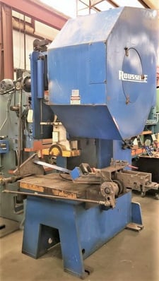 95 Ton, Rousselle #G1-95, gap flywheel, 4" stroke, 17.5" Shut Height, 36" x27"bed, (2 available), 1995