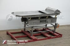 34" wide x 9.4' long, Meyer Stainless Steel vibratory conveyor, 2-3/4" sidewalls, Quadra Eccentric vibrator