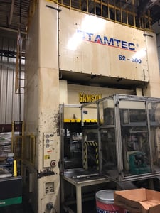 Image for 300 Ton, Stamtec #S2-300, straight side double crank press, 10.4" stroke, 30.1" SH8.27"adj., 98.43"x55.12"bed