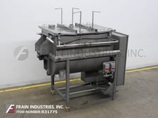 50 cu.ft. Mueller double ribbon mixer, 304 Stainless Steel contact parts, 58" L x 41" W x 45" D mix chamber
