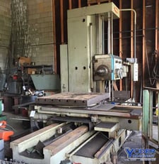 4" Shibaura #BT-10BRI, table type horizontal boring mill, 49" x44" built in rotary table, digital read out