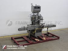 Filamatic #DAB-32-4, heavy duty, (4) head, inline, Stainless Steel piston filler, Allen Bradley PLC with