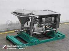 Fristam #20-53, 316 Stainless Steel, in-line, integrated mixing system, 15 HP, conical dry product hopper