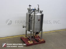 Image for 264.17 gallon Lee 1000 liter 316 Stainless Steel vacuum & internal pressure reaction tank, 48" dia. x 50" deep with a 42" straight wall