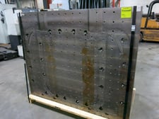 70" width x 60" H Precision Angle Plate, drilled/tapped, 4" on center, excellent