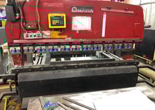 88 Ton, Amada #RG-80, hydraulic 3-Axis CNC press brake, 8' overall, 94.6" between housing, NC-9EXII