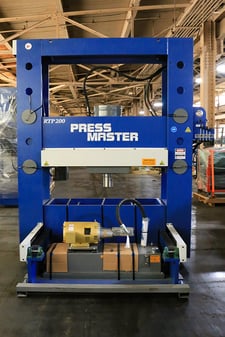 200 Ton, Press Master #RTP-200, H-frame hydraulic press, 20" stroke, roll-In table press, #158297