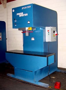 250 Ton, Press Master #SP-250T, straighten press, 16" stroke, 24" daylight, 10 HP, #140369