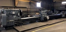 56" x 342" Bertram, engine lathe, dual carriages, 250 RPM, 28" 4-Jaw chuck, 3" spindle hole