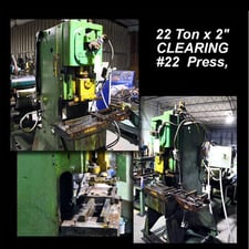 22 Ton, Clearing #22, OBI press, 2" stroke, 9-1/4" Shut Height, 225 SPM, with scrap chute