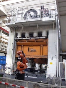 1500 Ton, Clearing #S4-1500-180-90, straight side press, 15 SPM, 14" ram adjustment