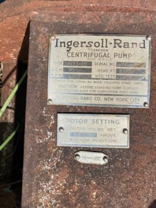 70 GPM @ 2770' TDH, Ingersoll-Rand, 2" VHTB, 15 STG, 3600 RPM, #CUP-553