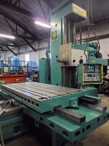 Image for 5" Giddings & Lewis Fraser #A130T, CNC horizontal boring mill, 48" x98" table, Numeripoint M-400 Control with CRT - manual control, #50 taper with power draw bar