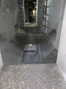 PST Command-Aire, powder booth, with 14 Wagner powdered paint guns, 8 right guns, 6 left guns, 34" W x 65" H