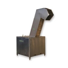 12" wide, Stainless Steel cleated incline belt conveyor, 6' -3" discharge height, #17544