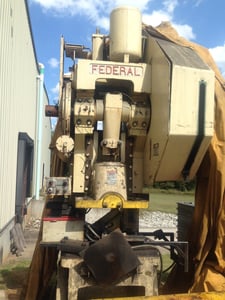 80 Ton, Federal OBI Flywheel, single crank, air clutch, 4" stroke, 13.5" Shut Height, 36" x28" bed, 120 SPM