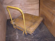 2500 lb. Bishamon, hydraulic scissor lift w/factory truck, 6' lift, 40" x 40" table