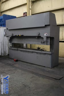 175 Ton, HTC #210, hydraulic press brake, 11' overall, 7" stroke, power ram adjustment, 25 HP, 14"open