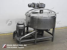 Image for Breddo #LORWSS, 300 gallon, Stainless Steel, high shear, jacketed, liquefier, 75 HP, 60" OD x 24" straight wall x 28" cone bottom, flat top with bridge mounted side and bottom scrape surface agitator