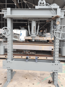 80 Ton, REC #3981, H-frame Hydraulic Press, 5' between frames, 12" stroke, 41" daylight