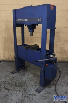 66 Ton, Stenhoj #60, hydraulic H frame press, 39.76" stroke, 11.81"-35.43" DL, #73108