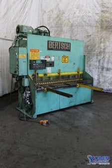 .25" x 6' Bertsch #S-250072640, power squaring shear, 48" front operated power back gauge, 2 front arm