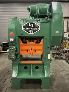 45 Ton, L & J high speed production press, 2" stroke, 10" Shut Height, 30" x18" bed, 125-280 SPM (2 available)