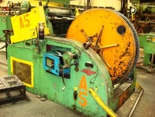 10000 lb. Littell #30, 32" W x .125" T, cradle straightener, 56" outside dimension, 5 roll, 1953
