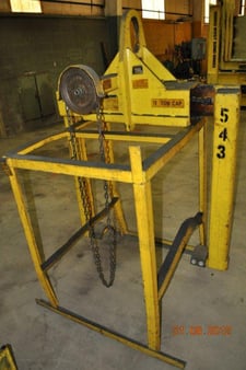20000 lb. Caldwell #24-10-48, coil lifter, 24" W, 48" OD, manual expansion, stand