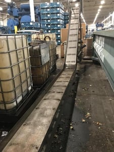 16" wide x 12' long, Livonia #C-18, magnetic scrap conveyor