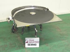 72" Diameter, variable speed, mesh table top and discharge height of 36", mounted on casters
