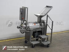Image for Brown #3900, product finisher, all Stainless Steel contact parts 24" long & 8" diameter chamber with 20" long x 18" wide x 6" high product feed hopper, 8" auger powered by a 10 HP motor drive