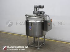 150 gallon Feldmeier #150-44-TMIX, atmospheric, Stainless Steel, jacketed double motion kettle, with bridge
