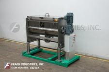 Morcos Machinery #RM1000, Stainless Steel double ribbon mixer, flip up/clamp down cover, micro-switch safety