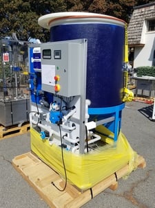 250 gallon Nexus Automation, pet, hypochlorous acid reactor, 42" diameter x 40" straight side  w/ flat top &