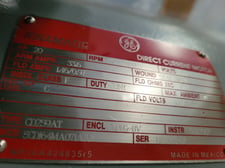 20 HP 1750/2300 RPM General Electric, Frame CD259AT, BB, DPFG-BV, new, 500VA, 150/300VF (2 available)