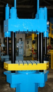 250 Ton, Hydraulic up-acting press, 4-post, 18" stroke, 31" -51" DL, 28.5" x28" bed, #1085