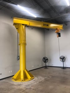3 Ton, Abell-Howe Base mount jib crane, 15' Span x 12' Hub