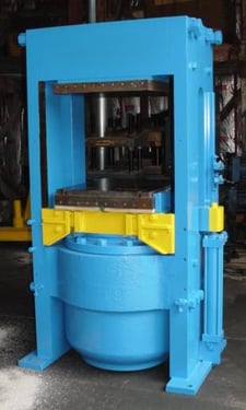 565 Ton, Up-acting press, 18" stroke, 24" ram, 22" daylight, (2) 28" x24" electric platens, #1032C