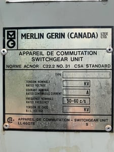 Merlin Gerin, 27 kv fuseable switchgear