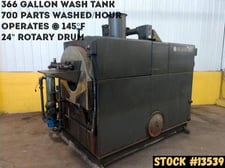 Hurricane #250, 3 stage, 24" rotary drum parts washer, gas heated, 1998, #13539